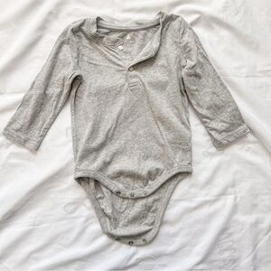 Baby Gap Gray Kids Long Sleeve Henley One Piece Size 6-12 Months